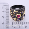 Ladies rings famous products in black gold two-tone plating products
